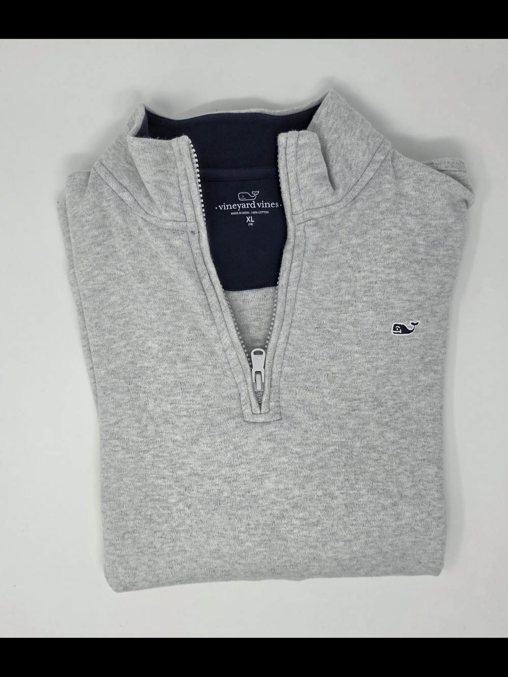 Vineyard Vines Light Gray Quarter-Zip Pullover Sweatshirt